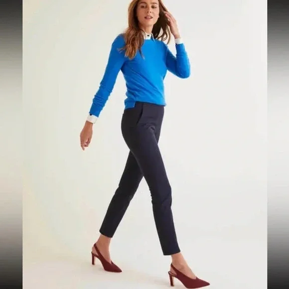 Boden Women's Bath Bi-Stretch 7/8 Trousers, Navy, Size 10L, NWT​ - Picture 3 of 11